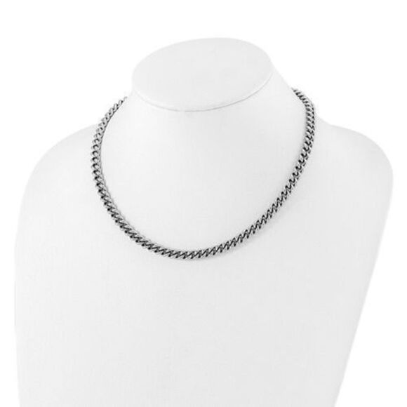 Leslie's Sterling Silver RH-plated and Rose gold-plated Curb Link Necklace - Picture 2 of 6